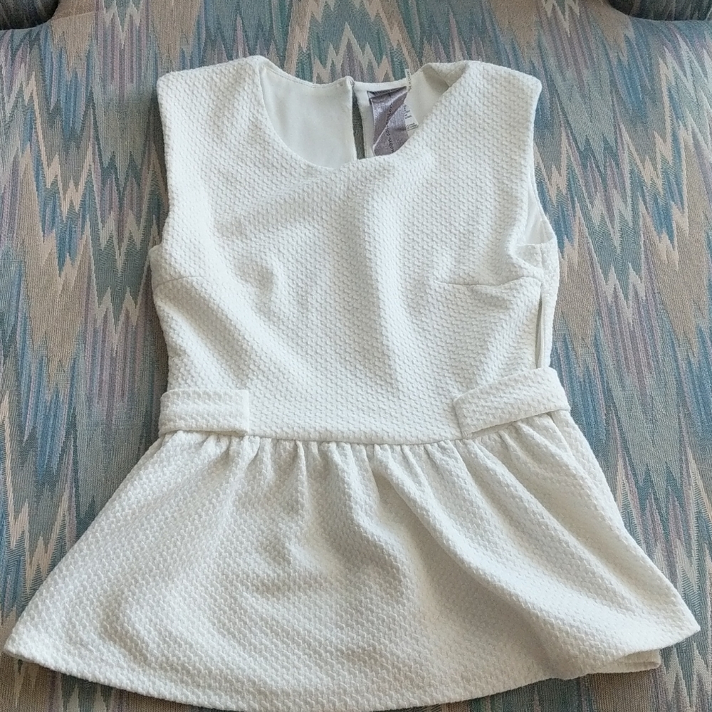 White small peplum top